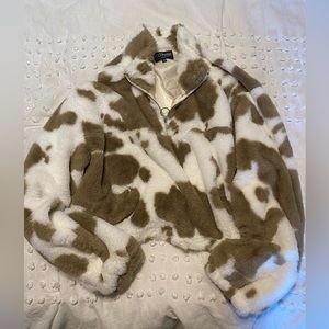 KITTENISH cow print sherpa
